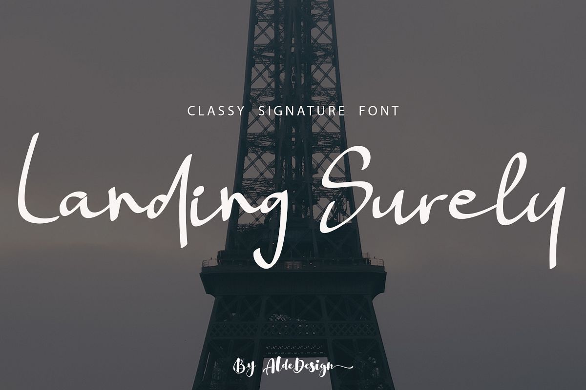 Landing Surely | Signature Font example image 1