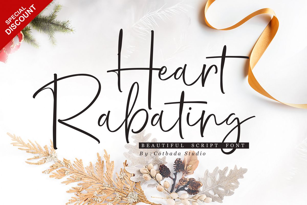 Heart Rabating Font Script example image 1