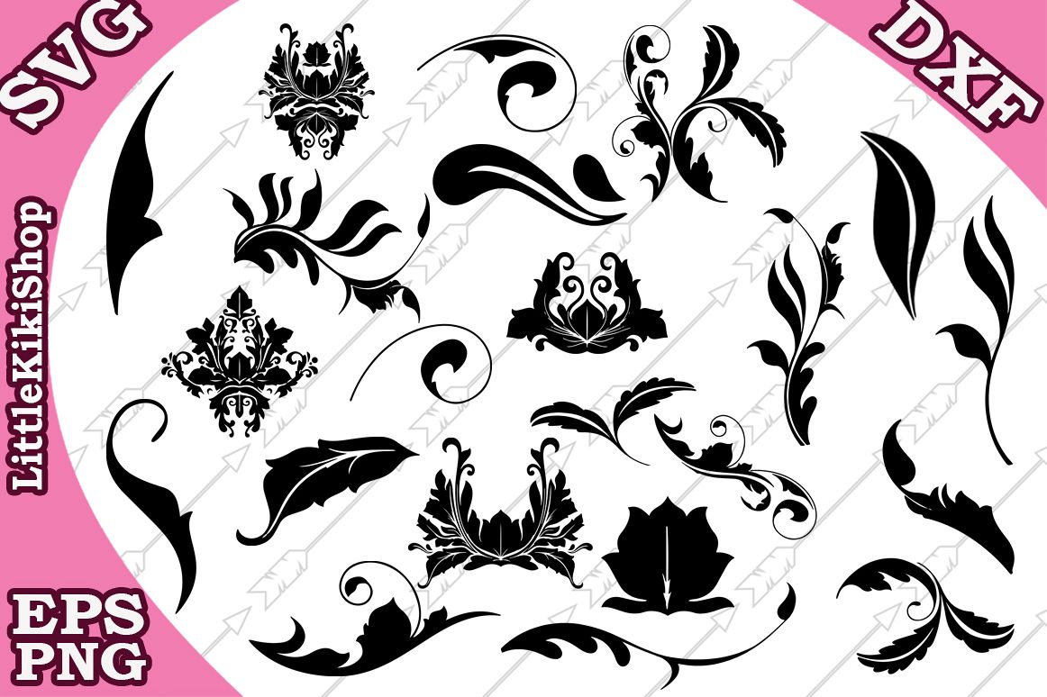 Flourish Svg , Doodles Svg,Swirls Svg,Flourish cut file example image 1