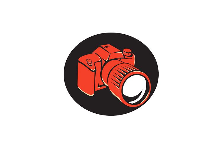 DSLR digital camera front retro example image 1