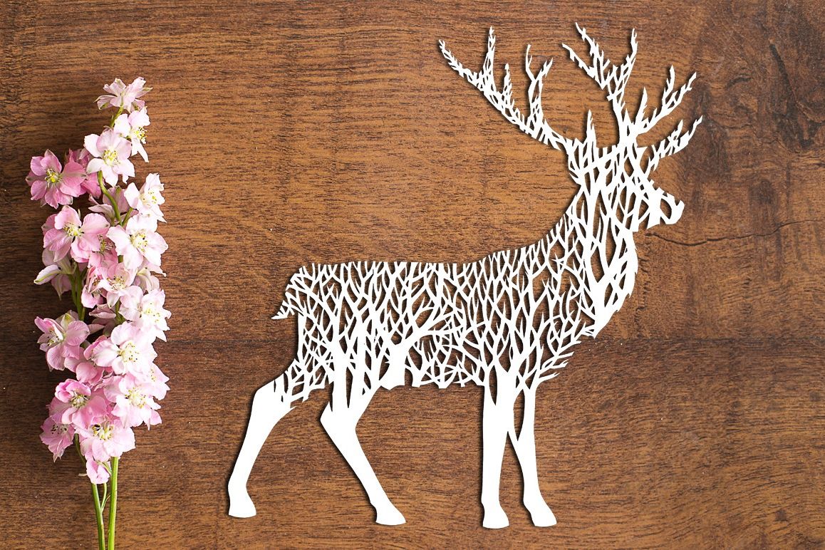 Forest Stag - Paper Cutting Template example image 1