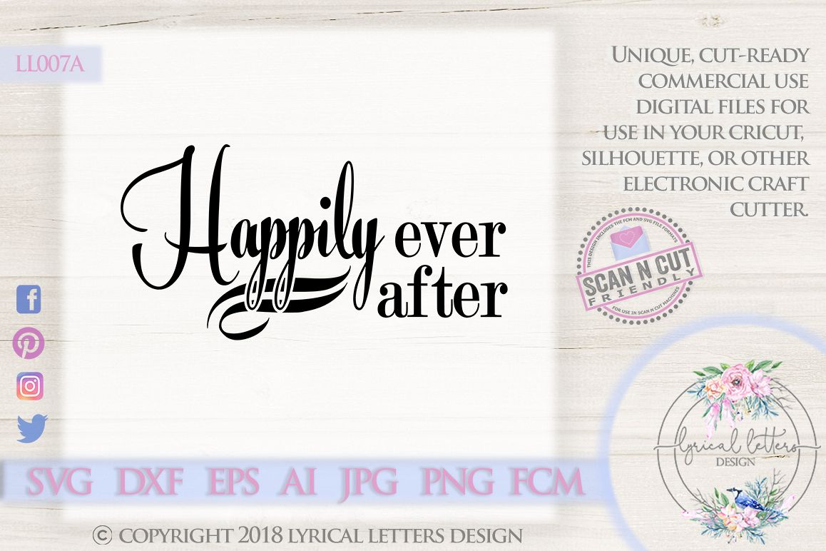 Happily Ever After Wedding SVG DXF Cut File LL007A example image 1