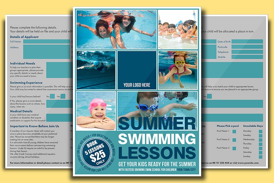 Swimming Lessons Flyer Template Swimming Lessons Flyer Template Example Image 1