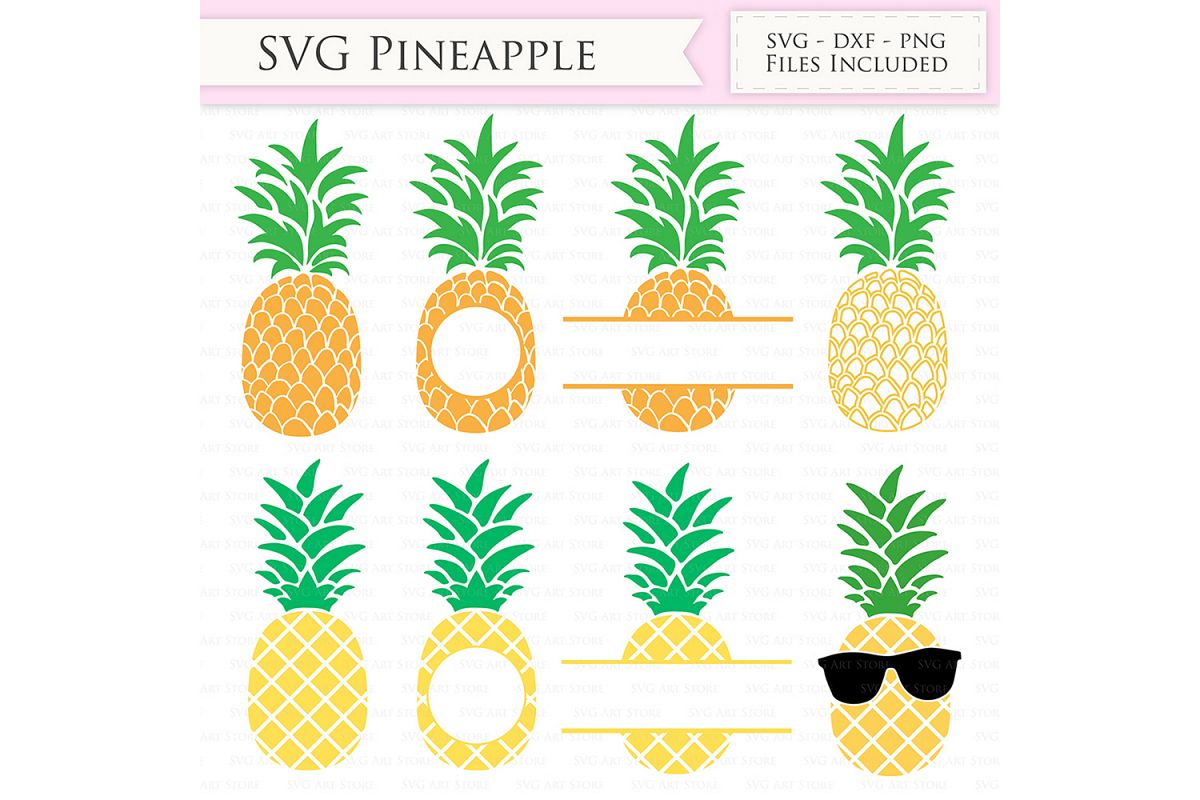 Download Pineapple SVG Files - Tropical Summer Pineapple monogram cut files for Cricut and Silhouette ...