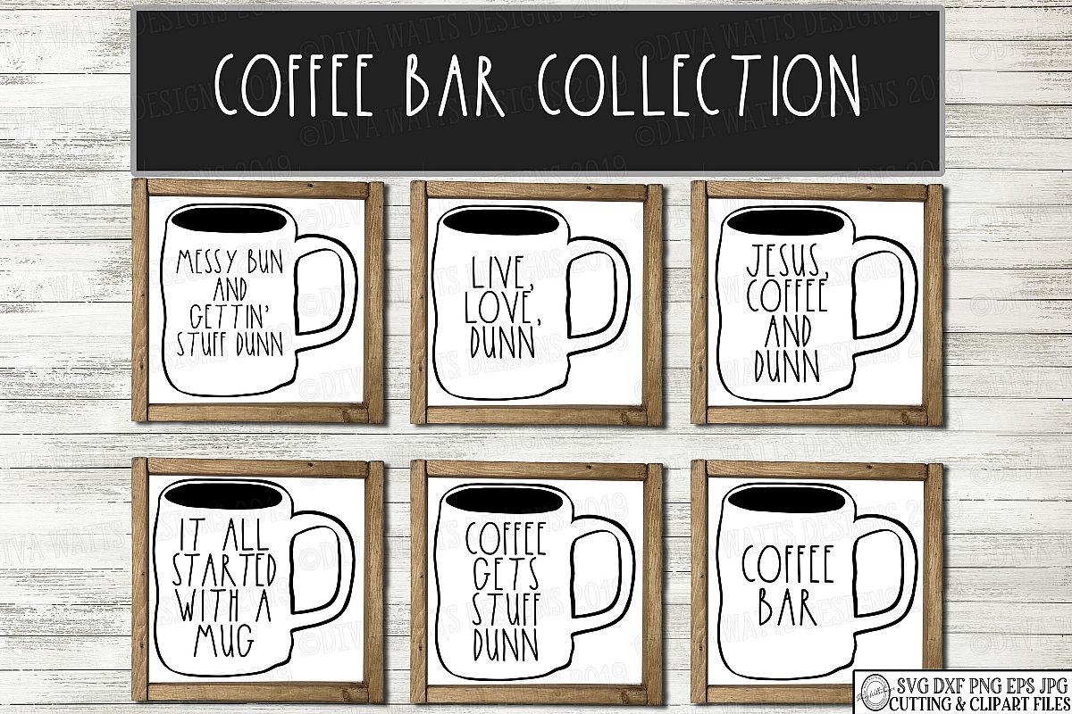 Farmhouse Coffee Bar Lovers Lumpy Mug Cutting File Bundle example image 1
