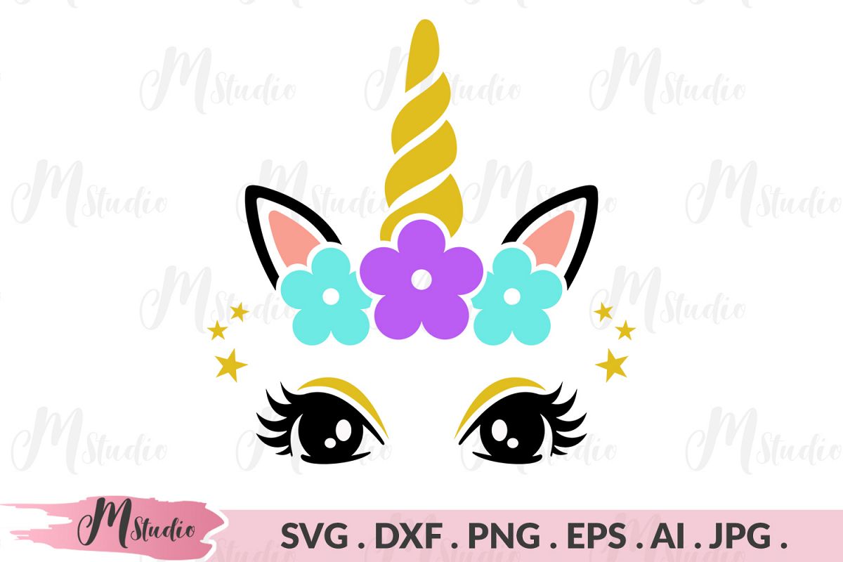 Download Unicorn face floral svg (153684) | Cut Files | Design Bundles