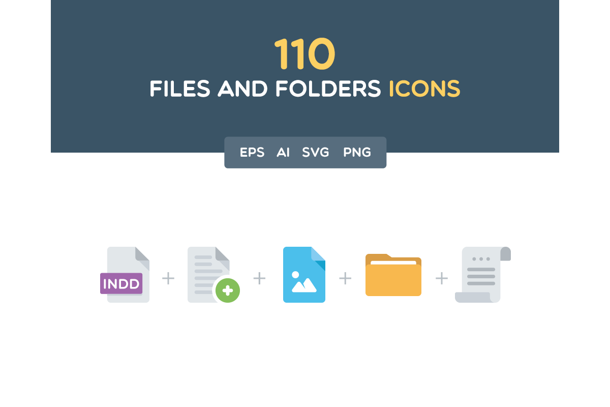 110 Files and Folders Icons example image 1