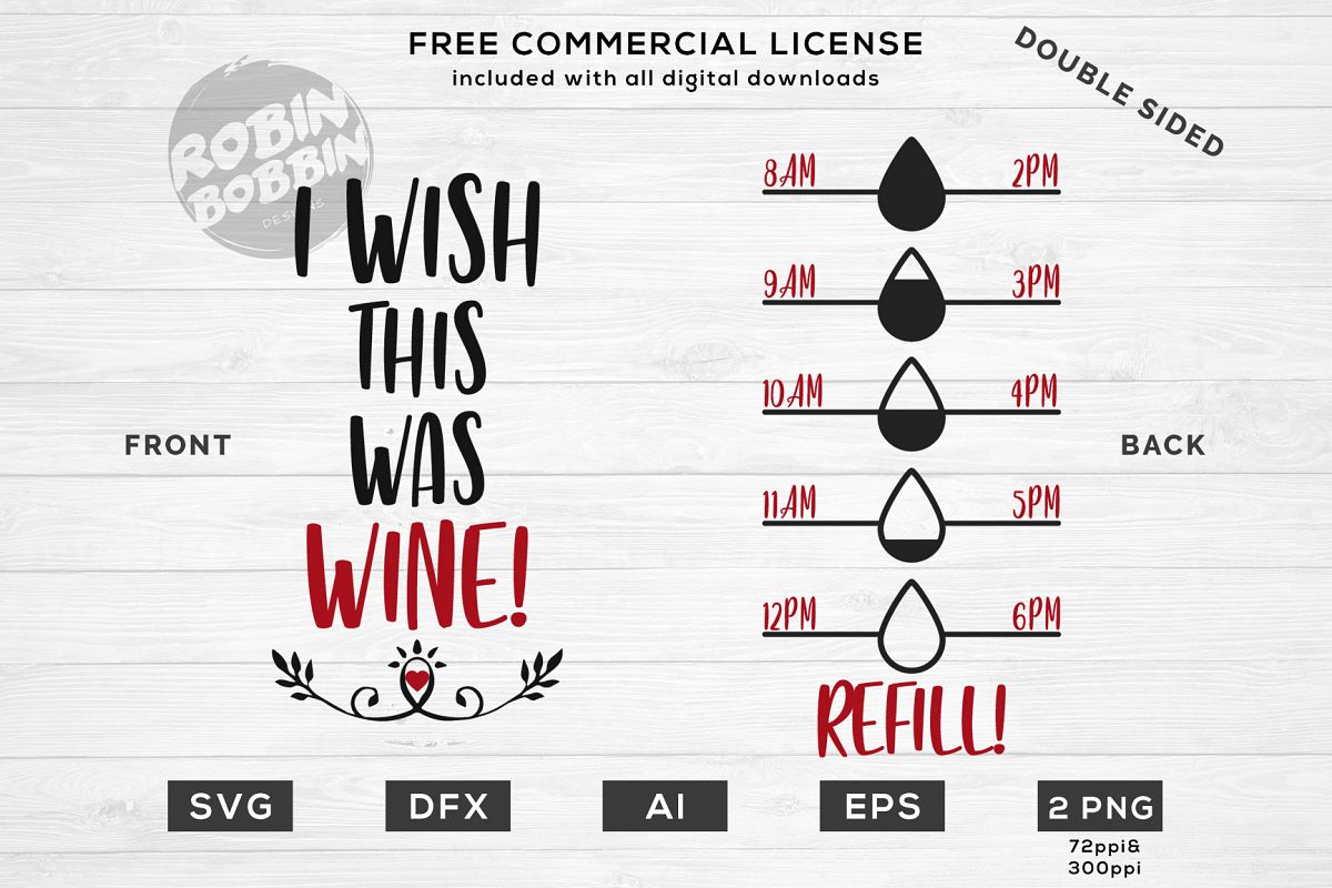 Download I Wish This Was Wine - Water Bottle Trackers SVG File