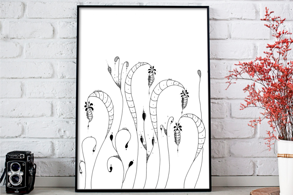 Cocoon Garden Doodle Art, A1, SVG example image 1