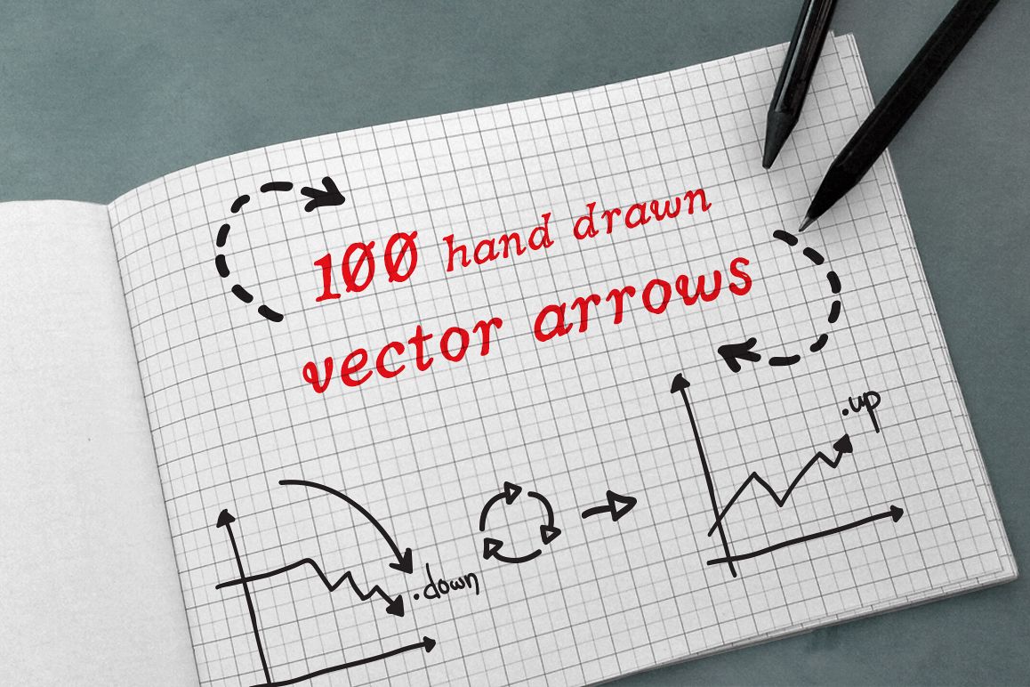 100 Hand Drawn Vector Arrows example image 1