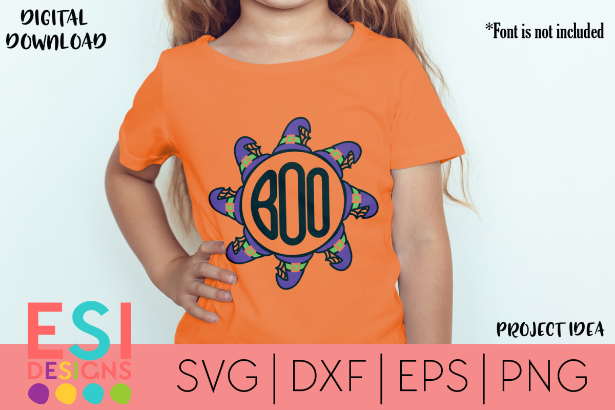 Halloween SVG | Witch Hat Monogram Frame Design example image 1
