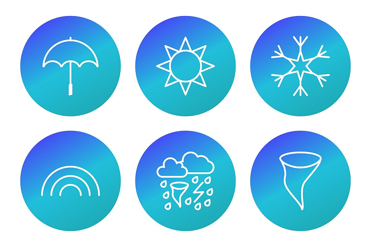 Set Of Weather And Season Icons example image 1