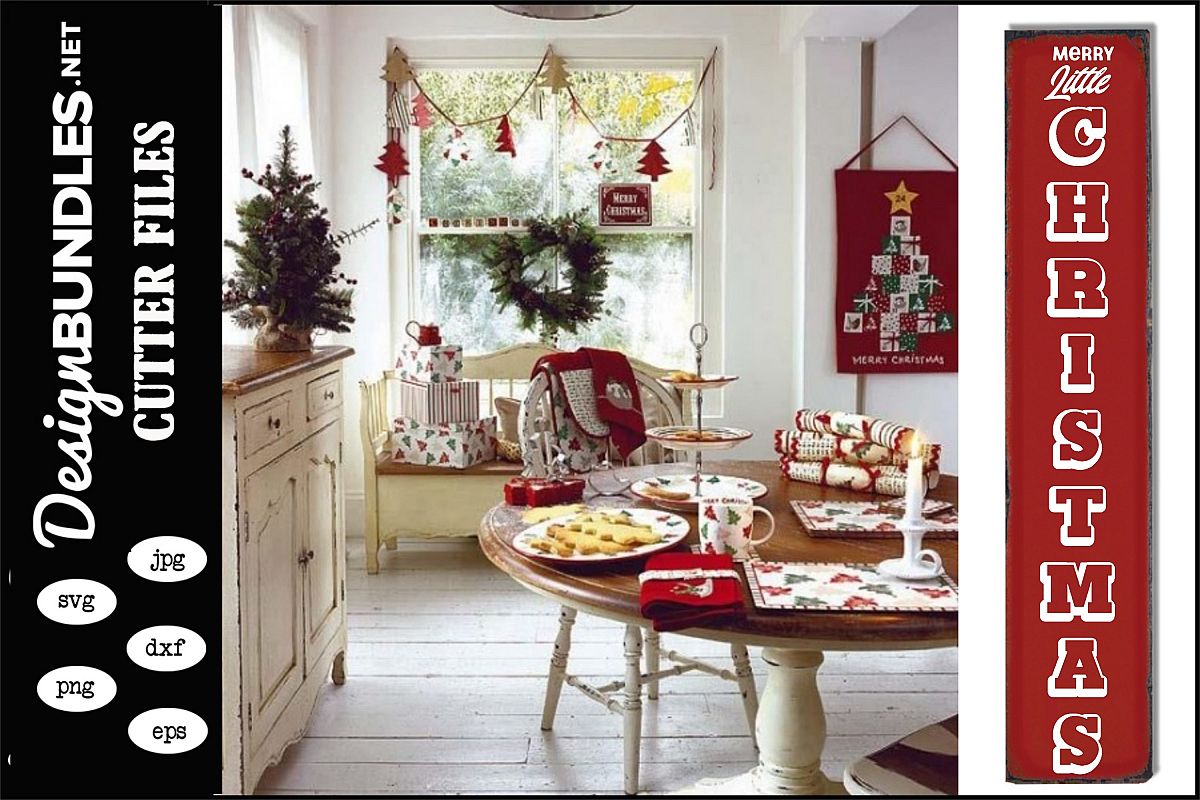 Merry Little Christmas Vertical SVG example image 1