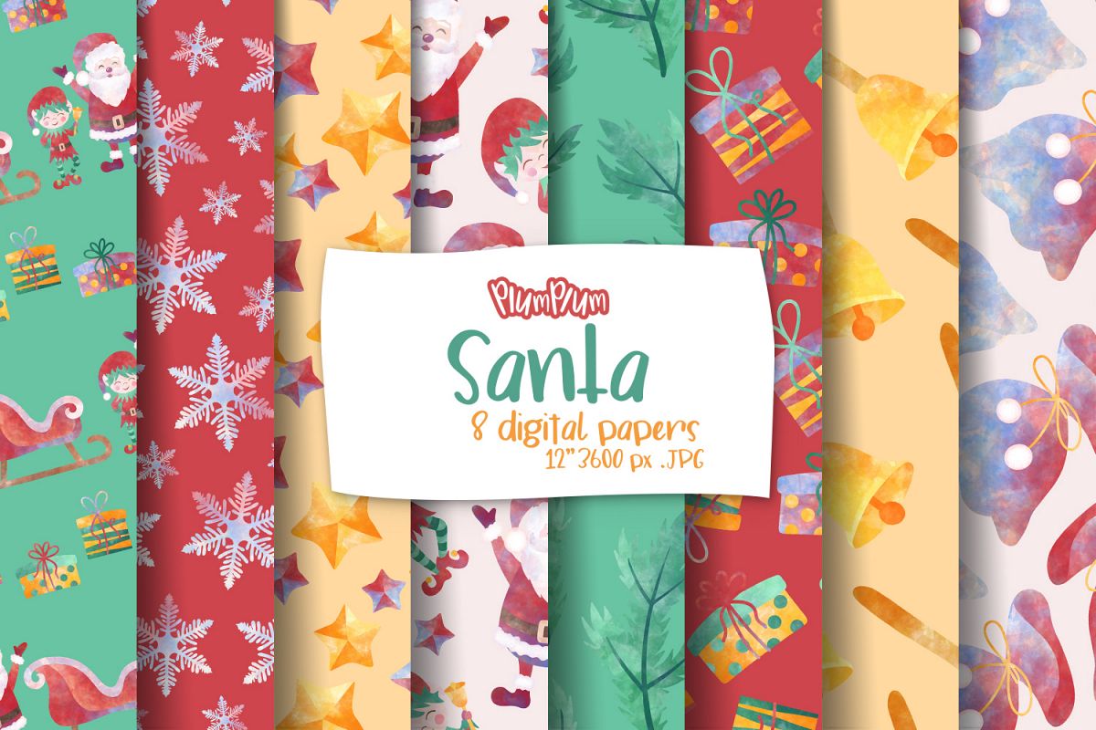 Santa Digital Papers example image 1