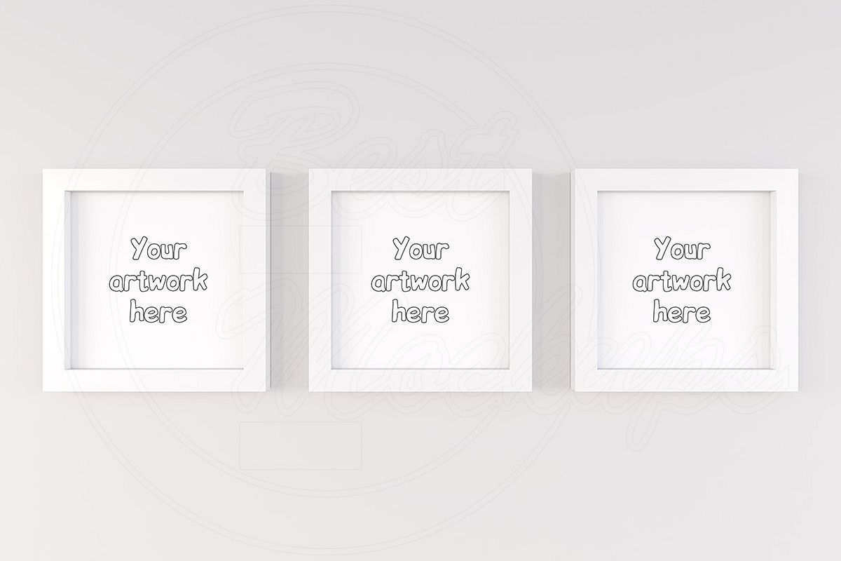 Triptych mock up white background example image 1
