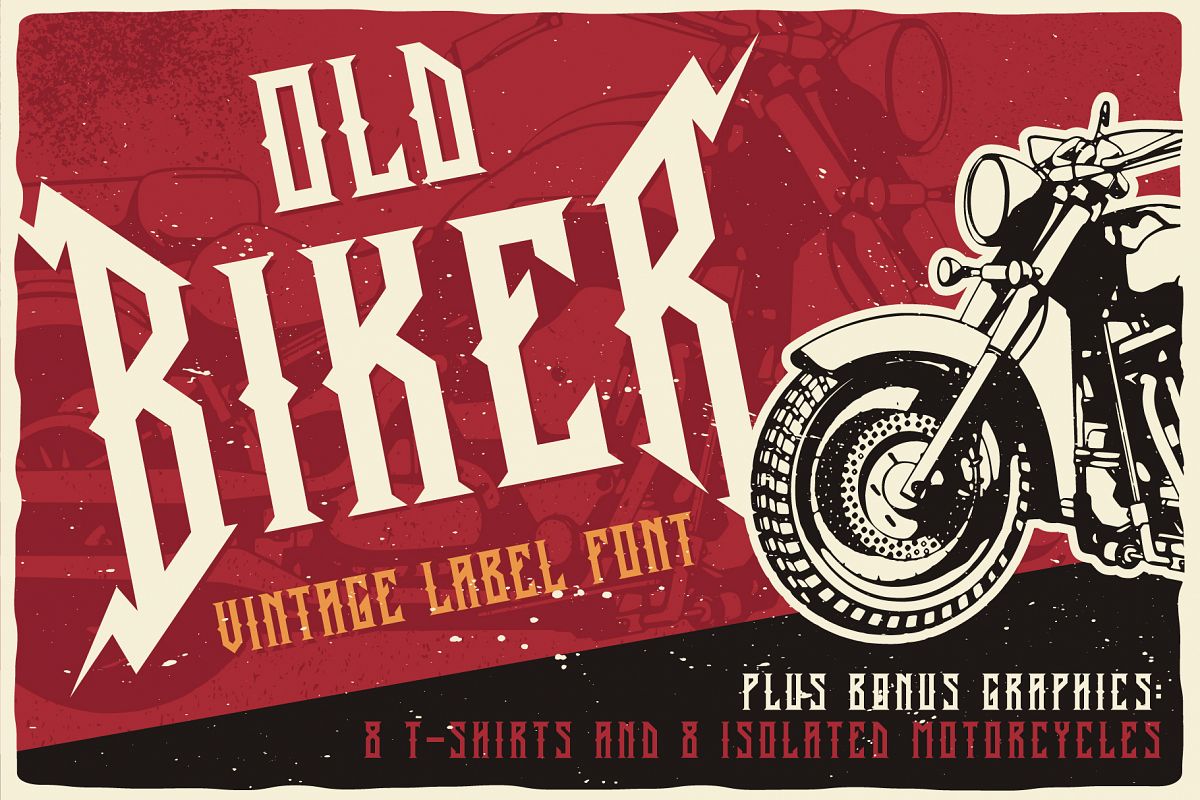 Old Biker Label Font plus Bonus example image 1