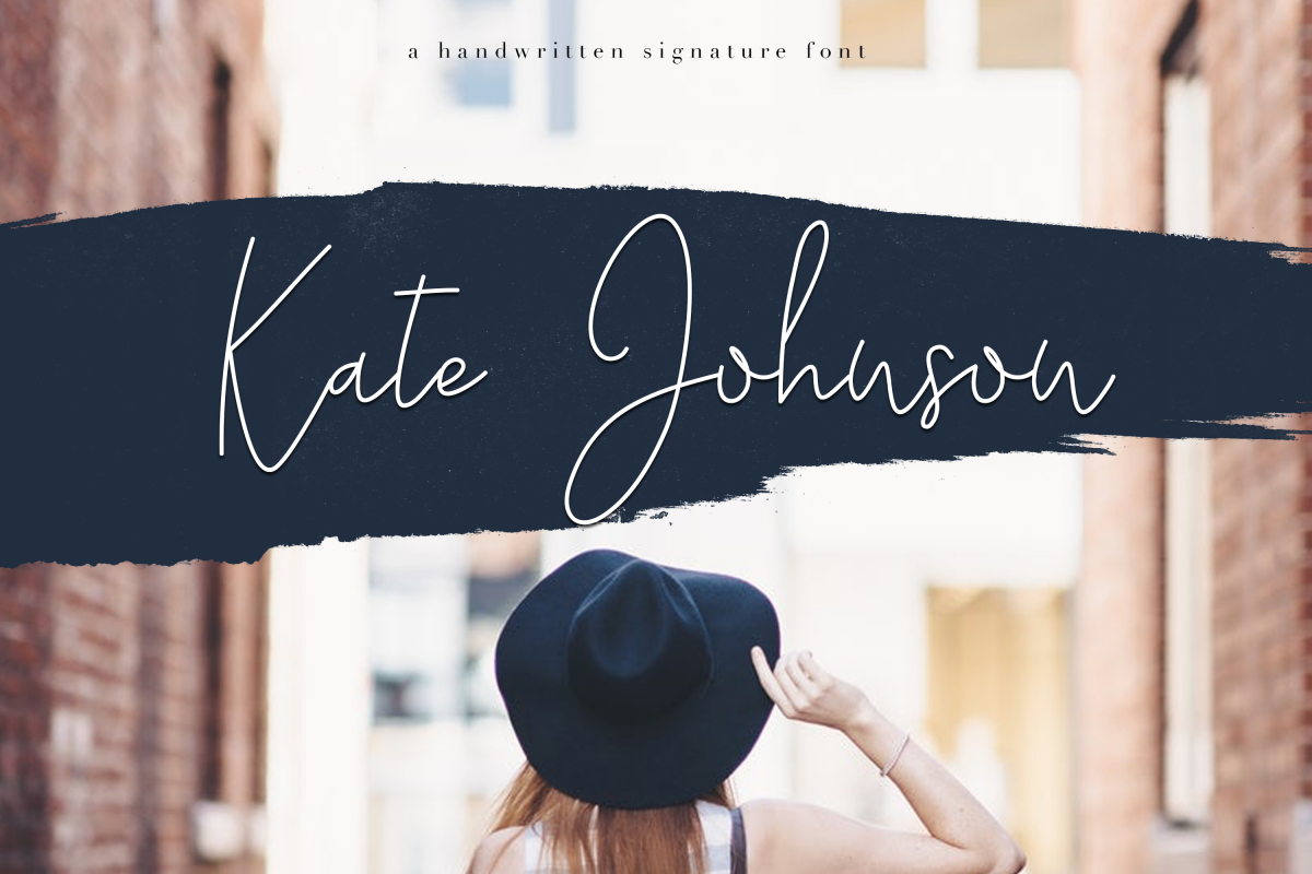 Kate Johnson A Signature Script Font With Alternative