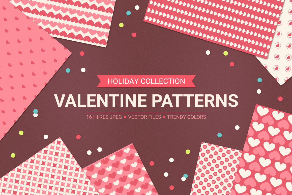 Valentine Seamless Patterns - Set 2 example image 1