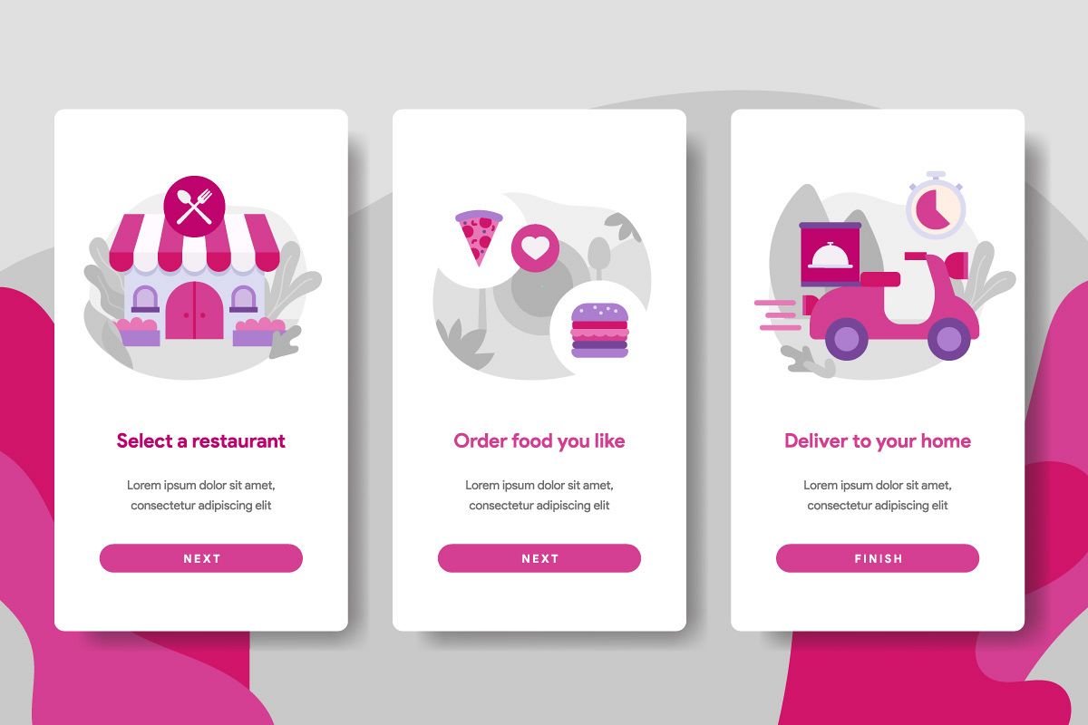 Onboarding screen page template of Online Food Delivery example image 1