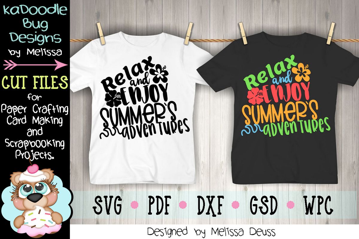 Relax and Enjoy Summer's Adventures Cut File - SVG PDF DXF example image 1