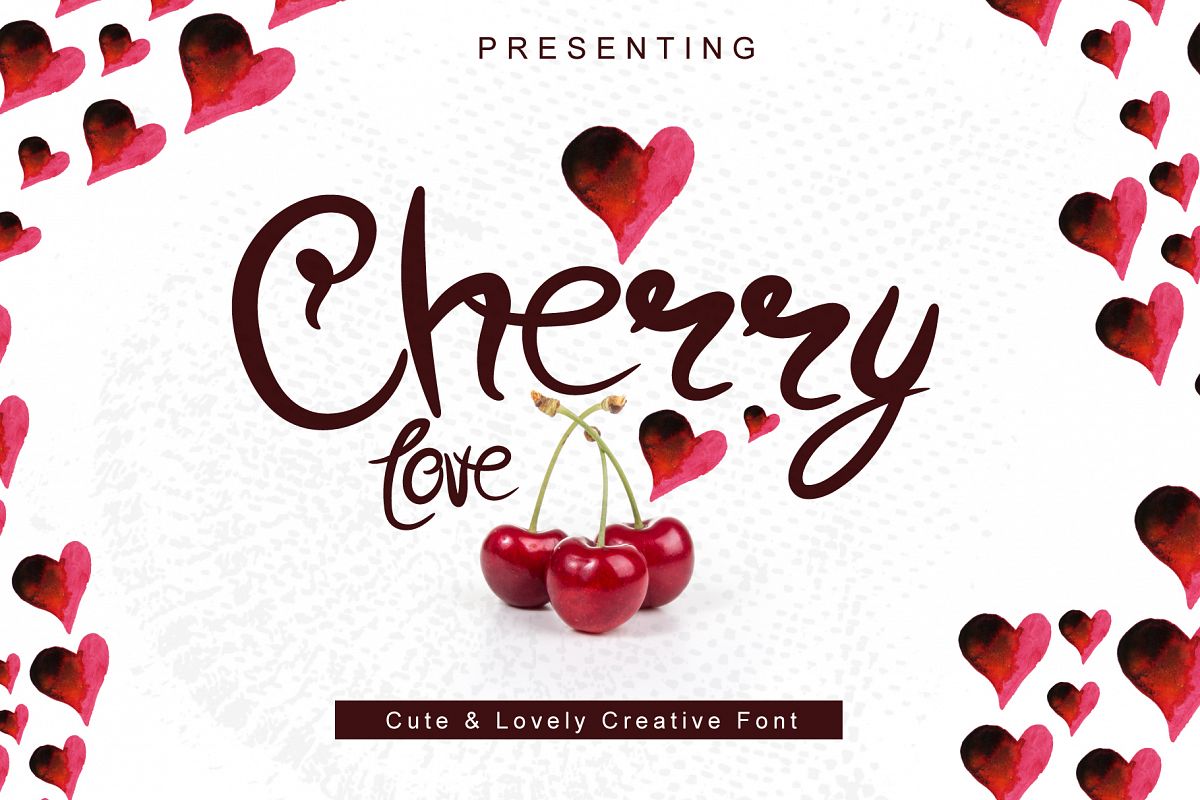 Cherry Love - A Cute Hand Drawn Font example image 1