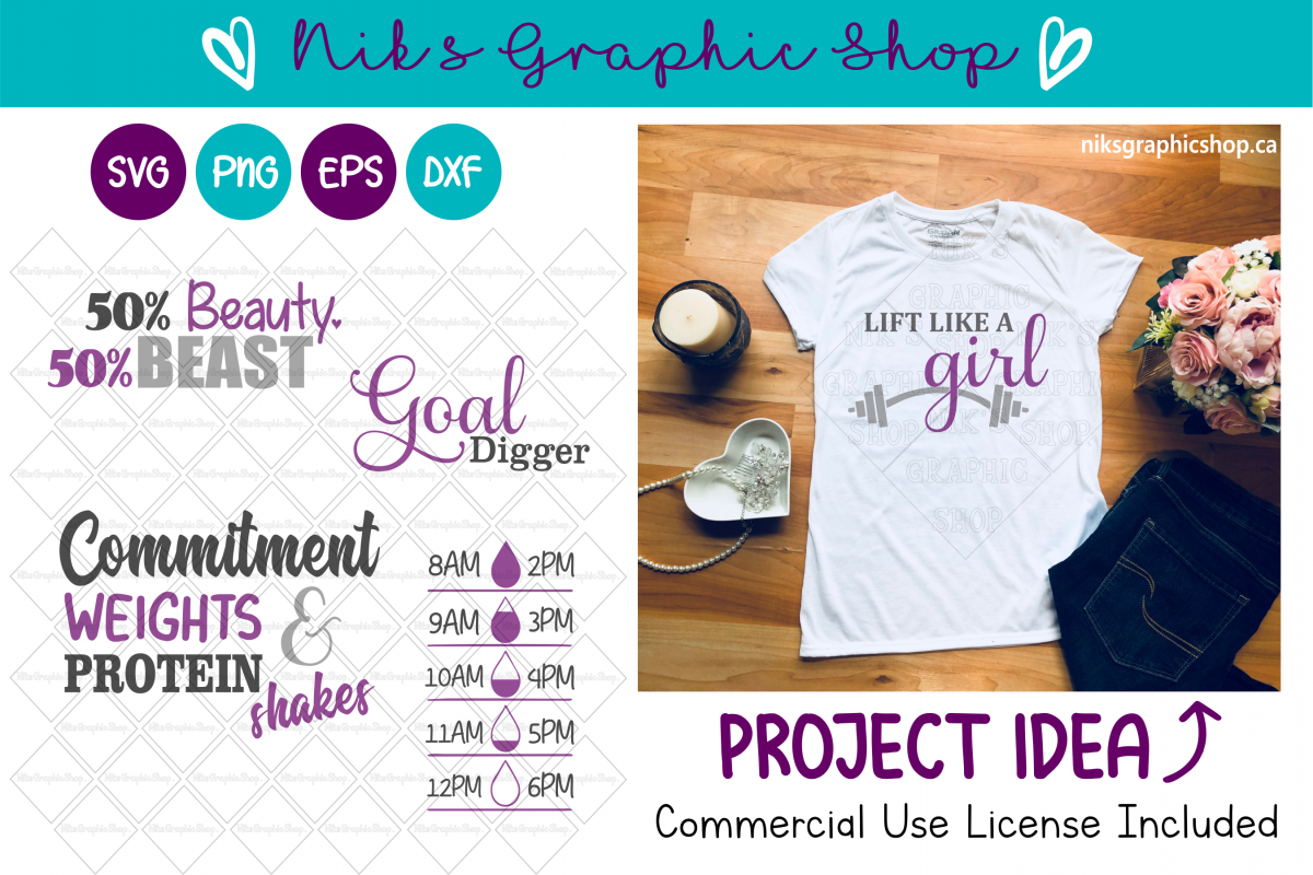 Fitness Svg, Bundle, 5 in 1 Bundle, Fitness Cut files example image 1