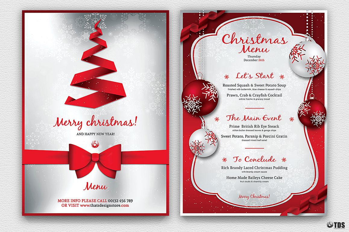 Free Christmas Menu Templates