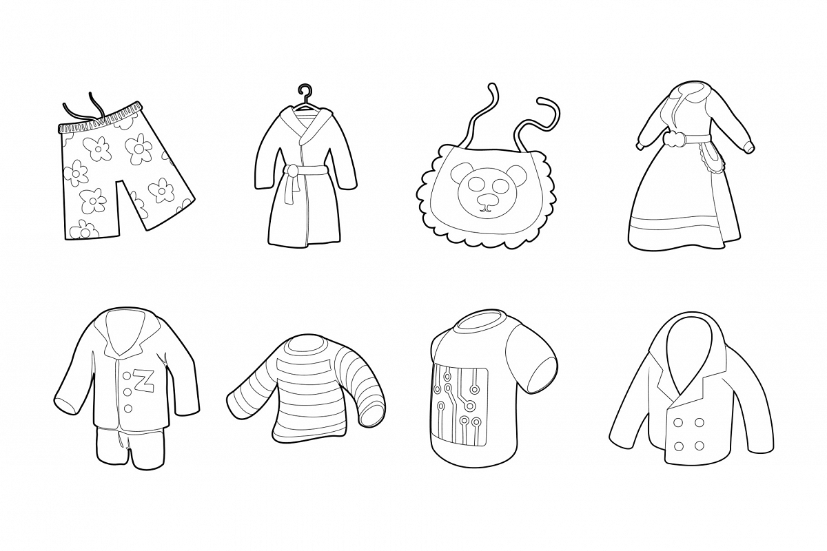 Clothes icon set, outline style (379139) | Illustrations | Design Bundles