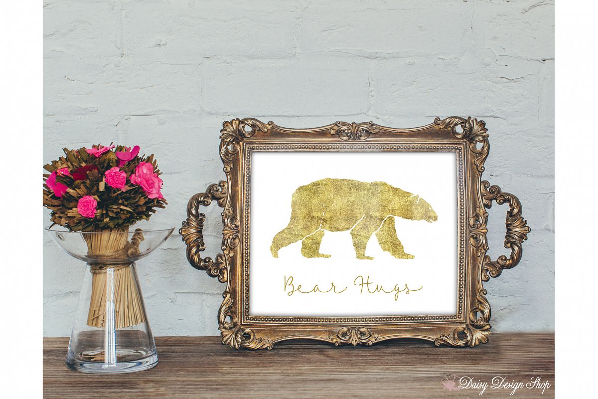 Glitter Bear Art Print - Nursery or Home 8x10 Printable example image 1