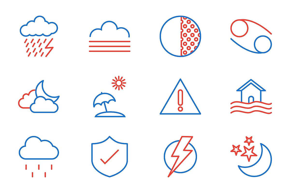 Set Of Weather And Season Icons example image 1