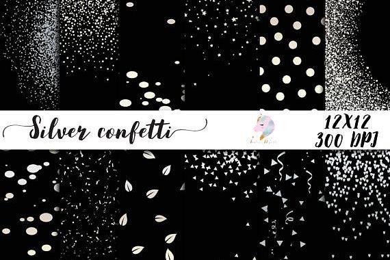 Silver Confetti Overlay Clipart example image 1