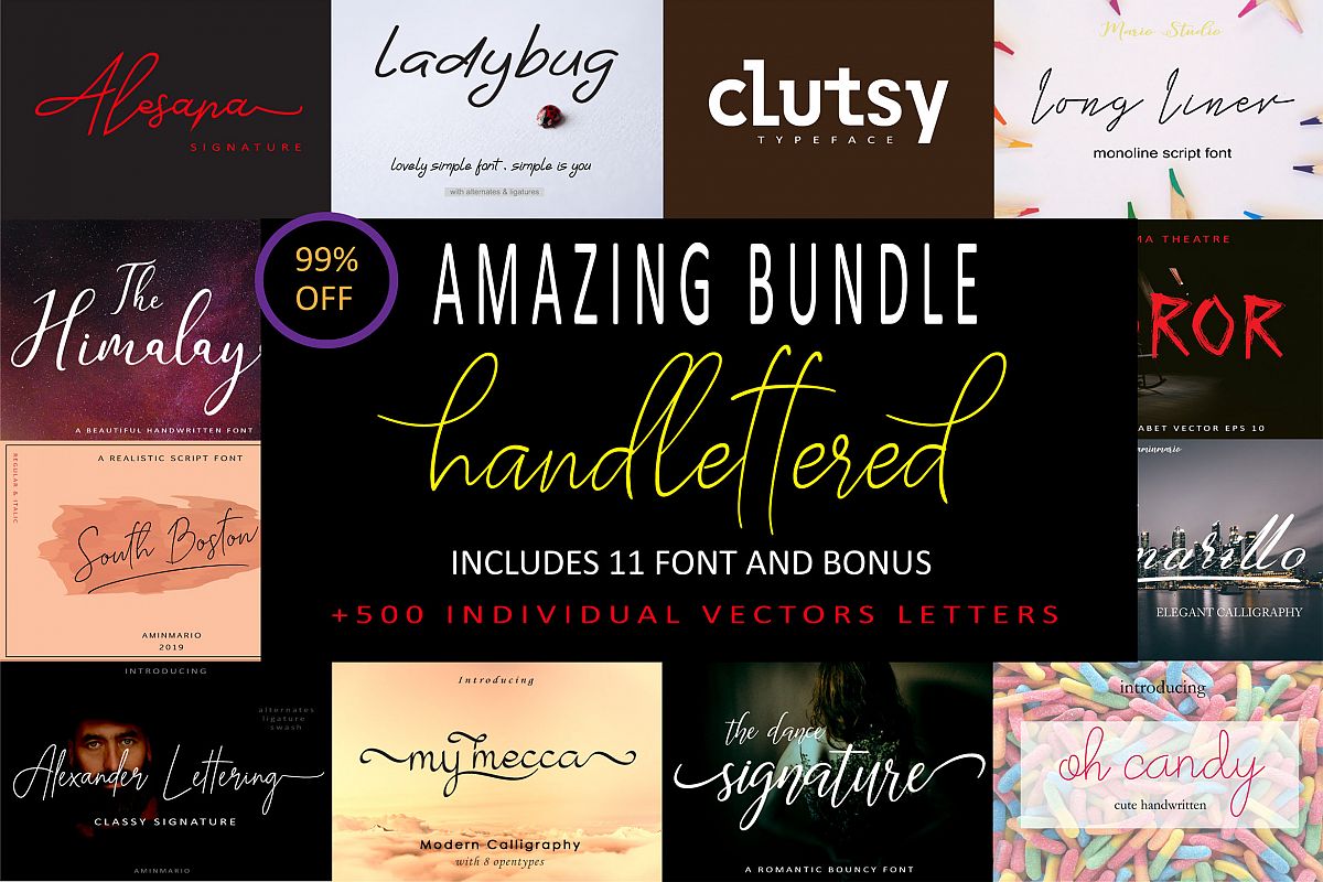 AMAZING BUNDLE SALE| 200 BONUS VECTOR ALPHABET example image 1