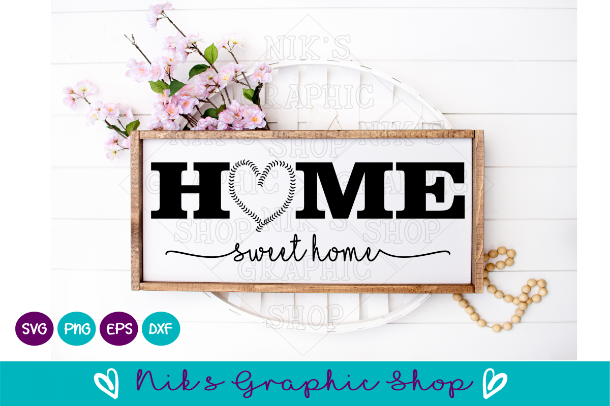 Baseball Svg, Home Sign Svg, Home Sweet Home Svg example image 1