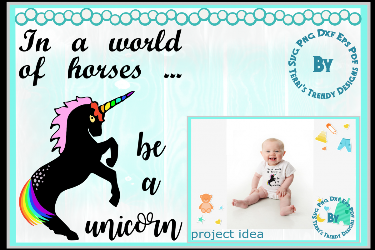Be a unicorn world of horses craft svg png dxf eps pdf example image 1