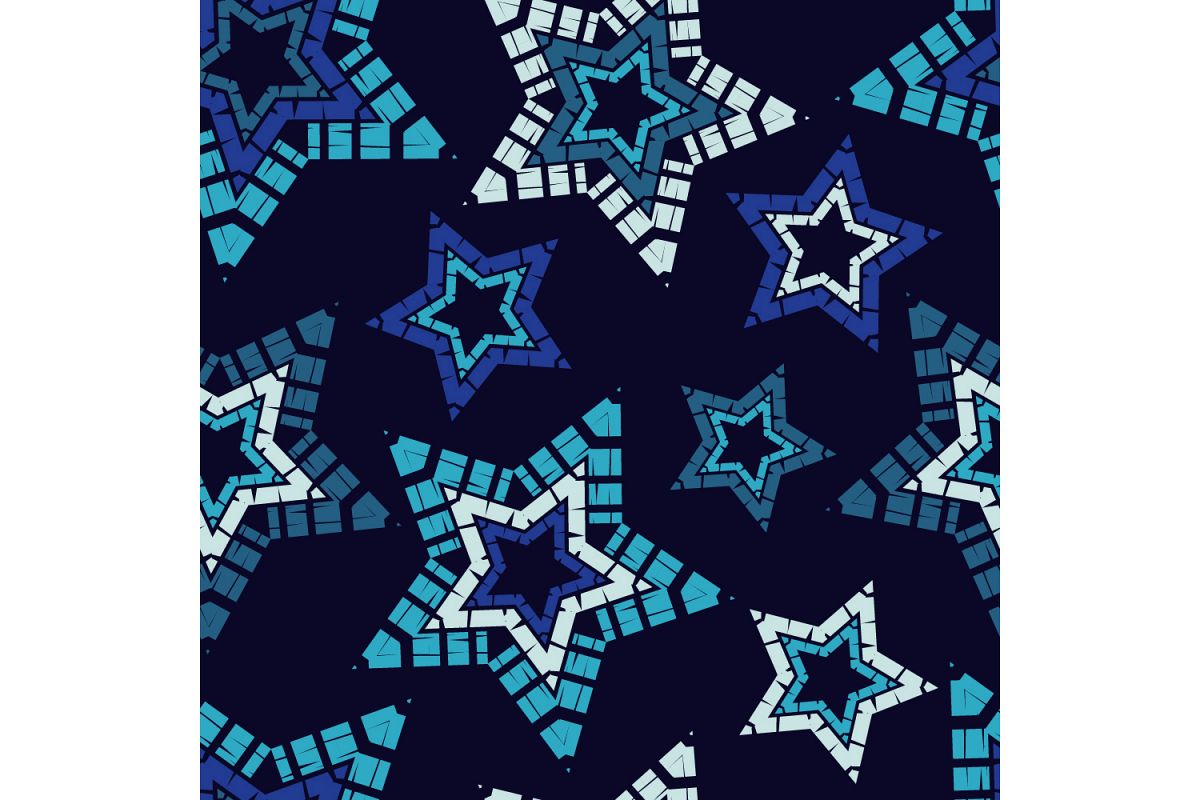 Ornament with Stars. Set of 10 seamless patterns. example image 1