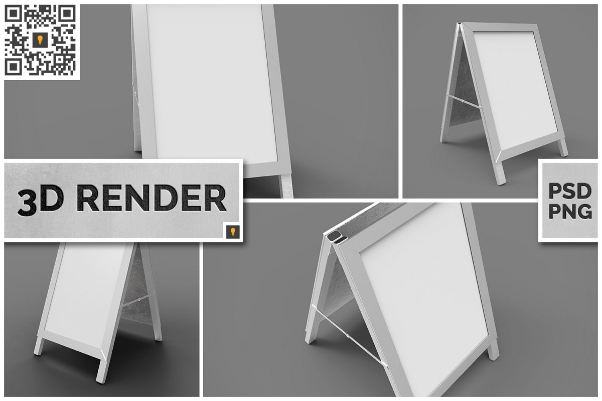 Poster Stand Display 3D Render example image 1