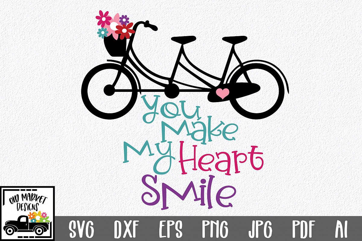 You Make My Heart Smile SVG Cut File - Valentine SVG EPS DXF (180254