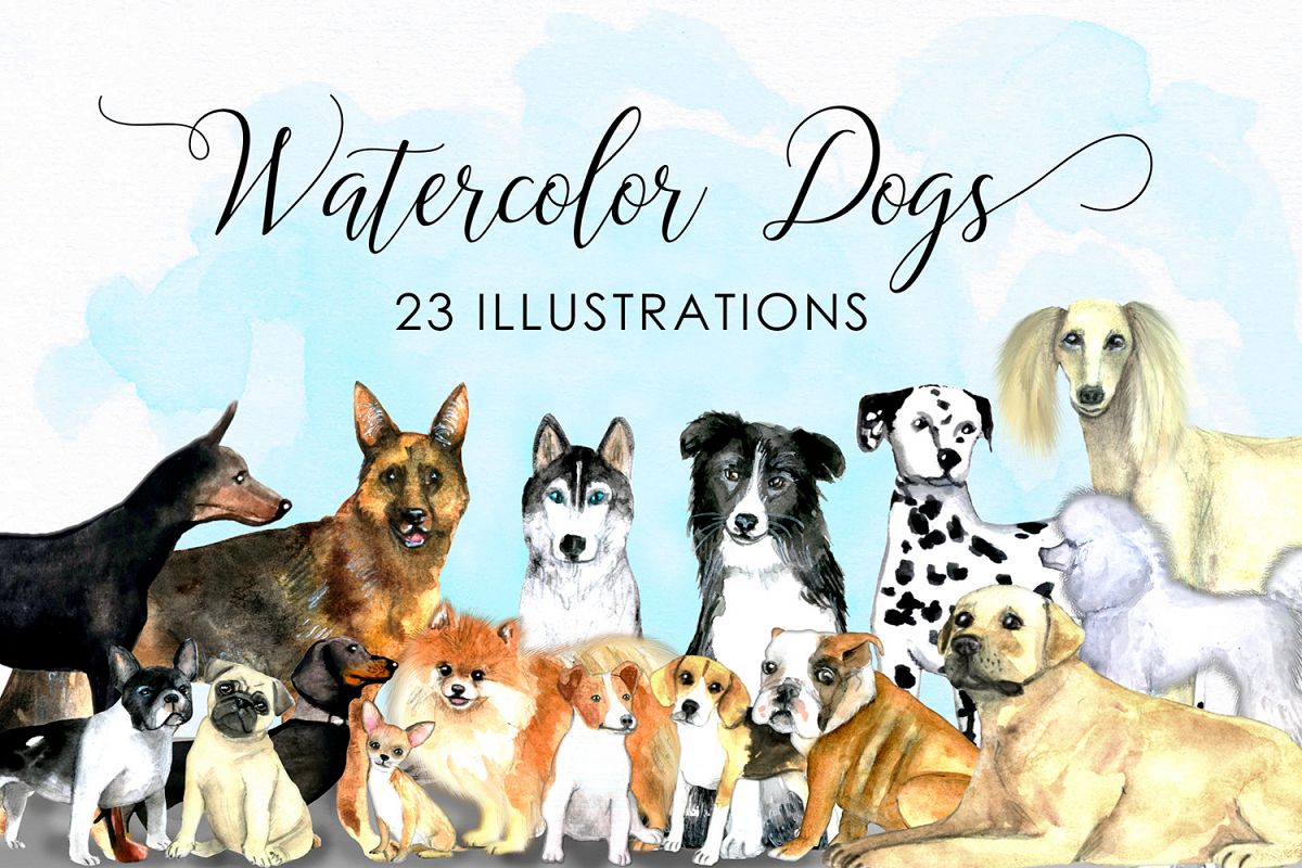 Watercolor dogs - Watercolor pets example image 1