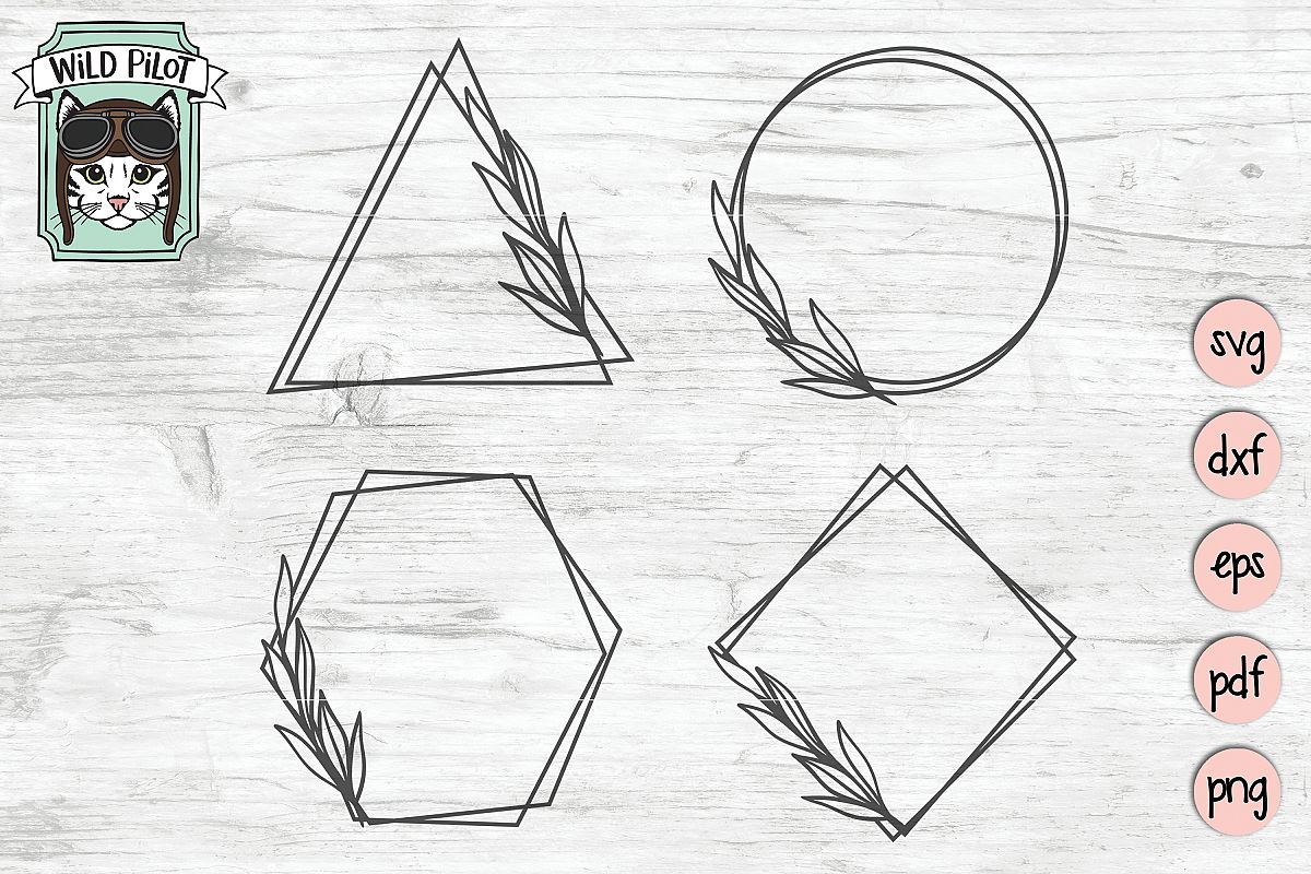 Leaf Frame SVG file, Leaf Border, Monogram Frame, Shapes example image 1