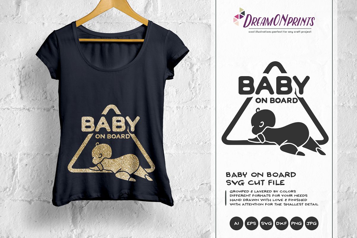 Download Baby on Board SVG Cut File (201021) | Cut Files | Design Bundles