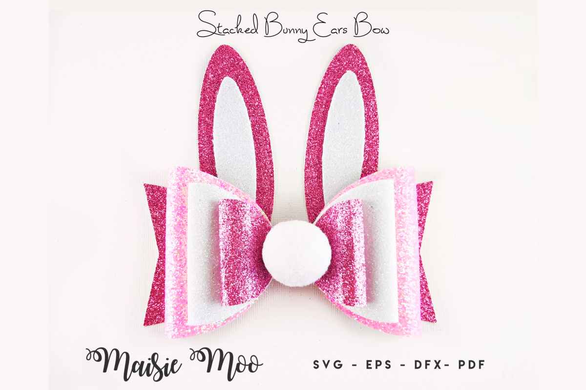 Easter Bow Template SVG, Bunny Ears Bow SVG, Rabbit Bow PDF,