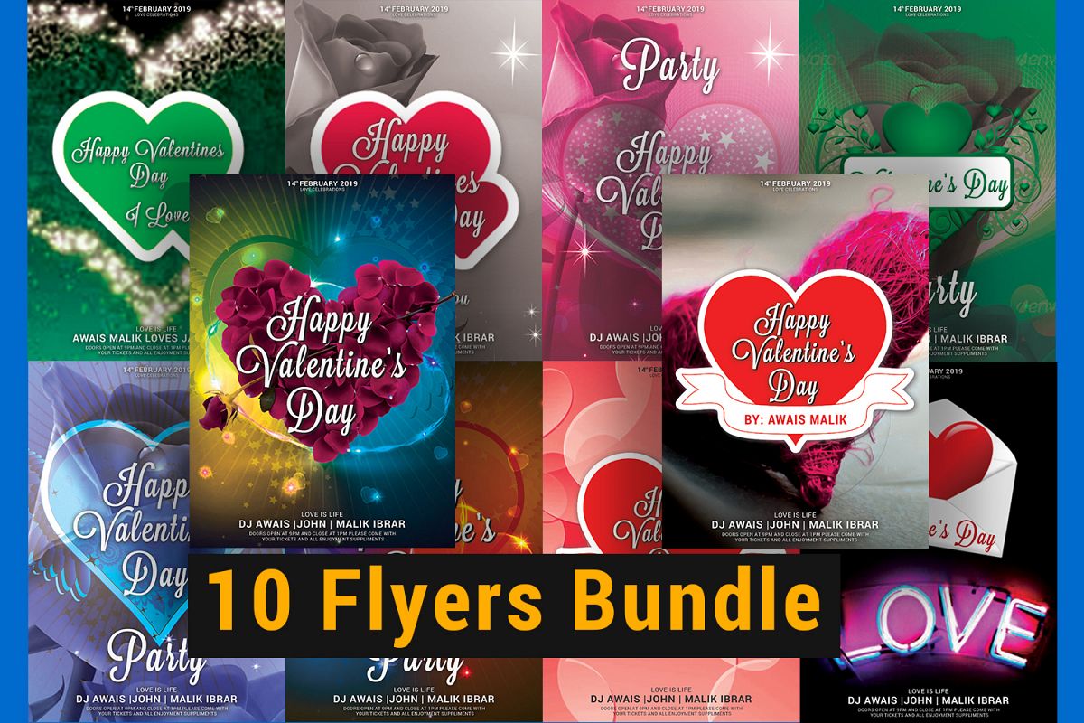 Valentines Day Flyer Bundle example image 1