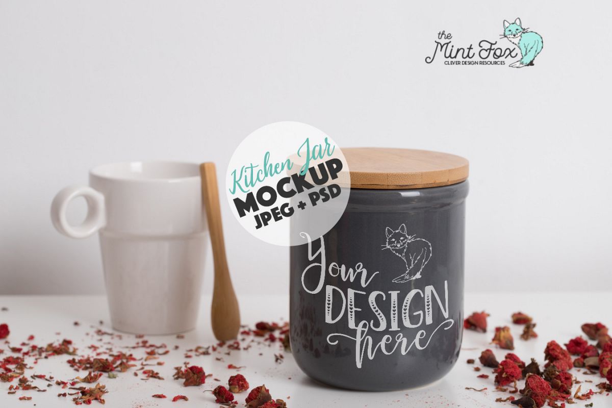 Kitchen Jar Mockup | PSD & JPG Mock Up example image 1