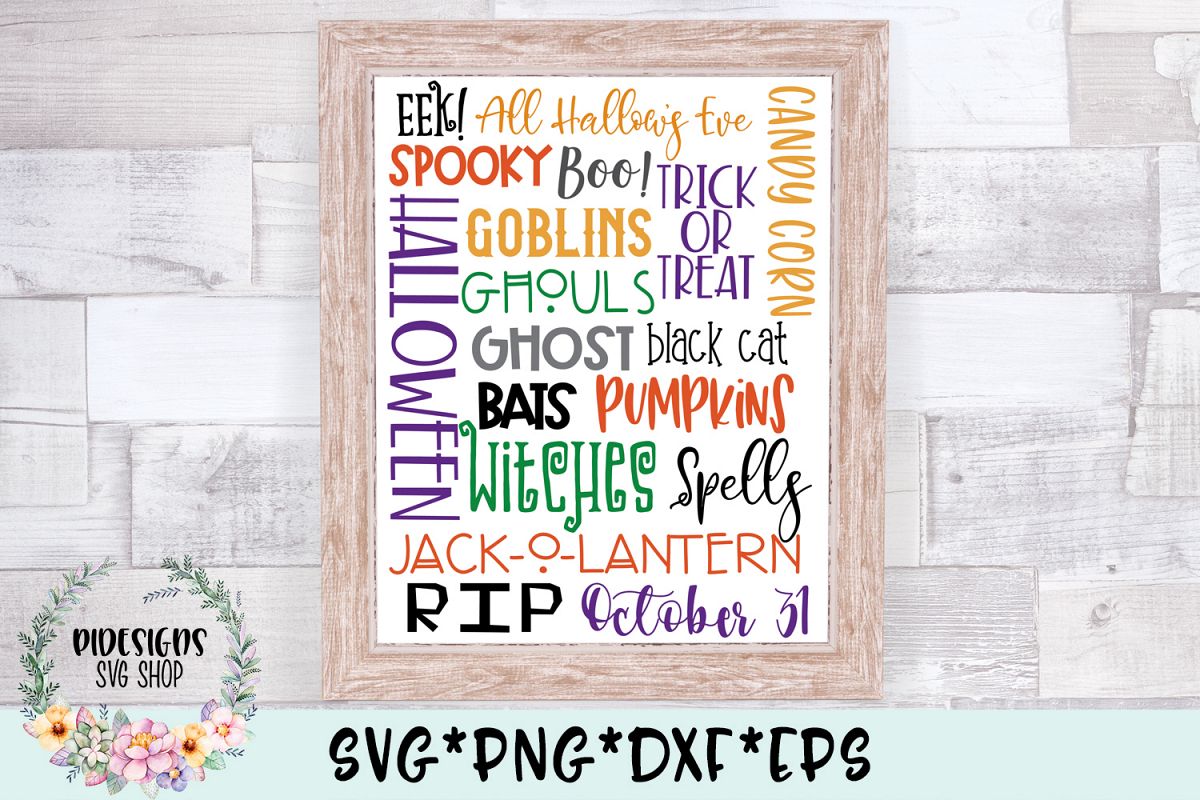 Halloween Subway Word Art SVG Cut File example image 1
