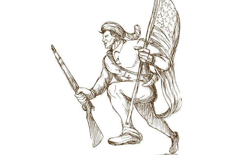american revolutionary carrying flag example image 1