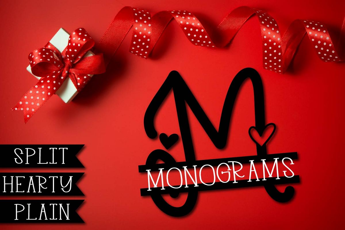 Split Monogram Font Trio - 3 Versions of Monograms! example image 1