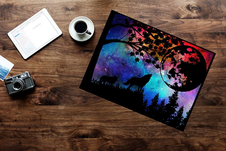 Wolves Papercut Template example image 1