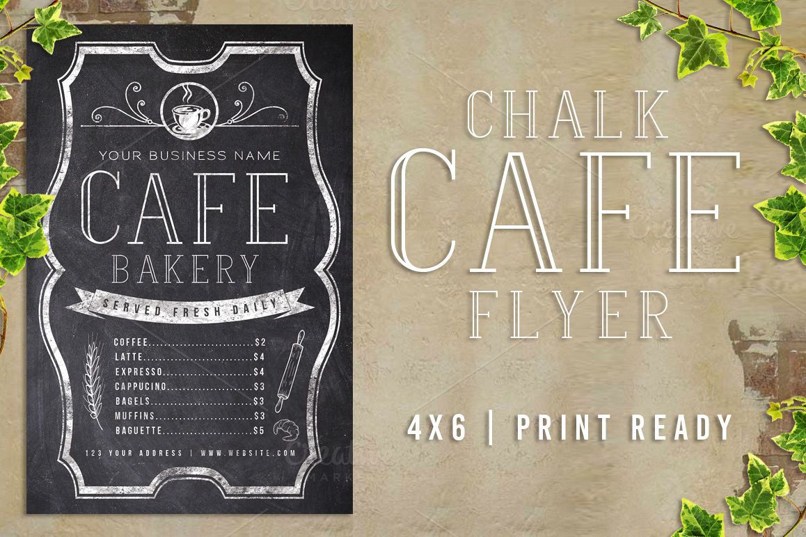 Chalk Cafe Flyer Menu example image 1