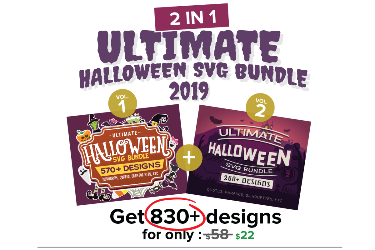 Ultimate Halloween SVG Bundle Vol. 1 & Vol. 2 in SVG & DXF example image 1