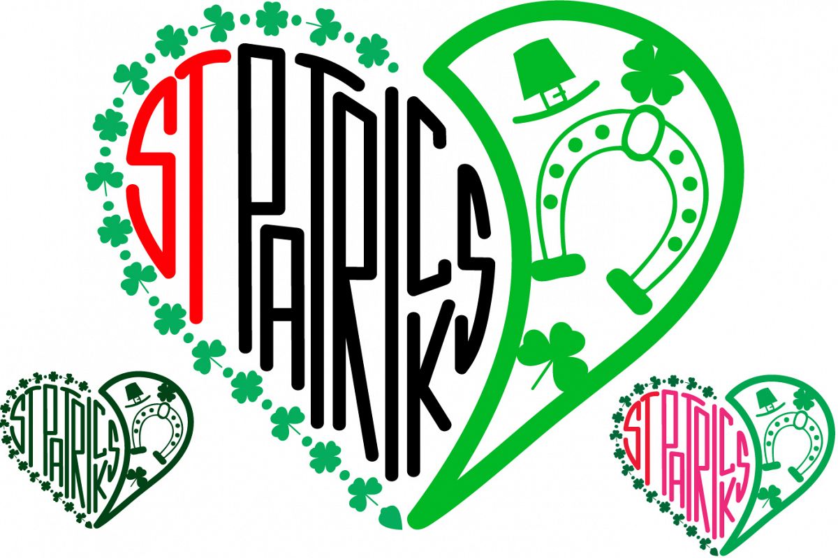 St. Patricks Day SVG love heart Saint -69sv example image 1